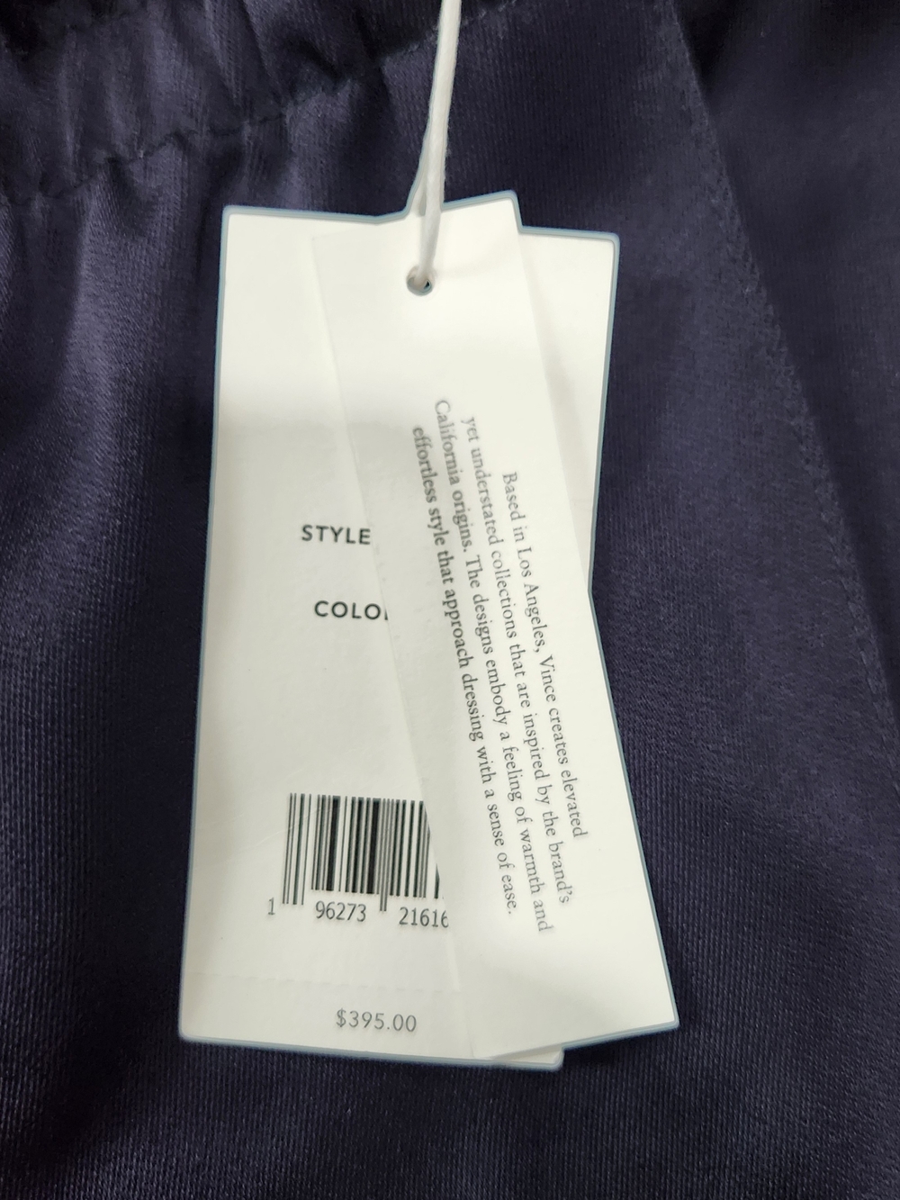 Vince Women's Navy Elastic-Waist Dress Pants - Picture 3 of 10